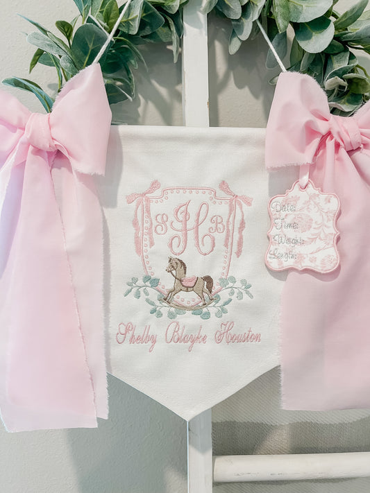 Baby Girl Rocking Horse Banner