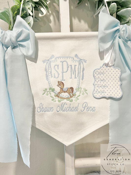 Baby Boy Rocking Horse Banner