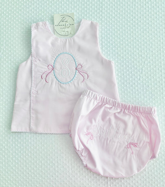 Picot Trim Diaper Set