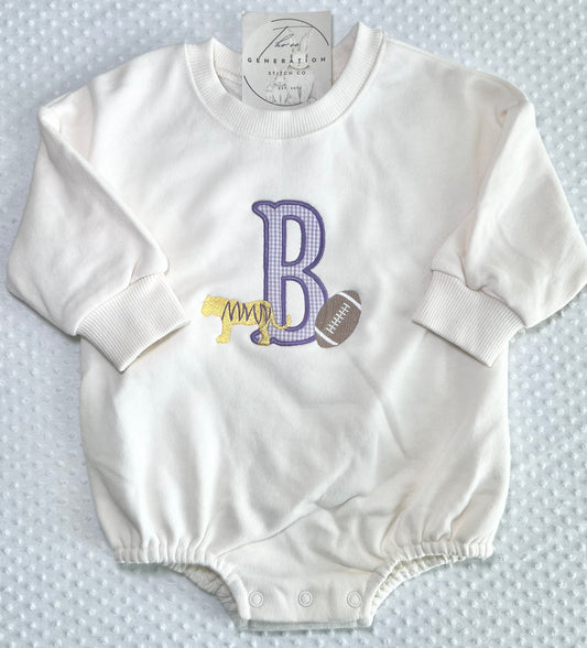 Football Applique Sweatshirt Bubble