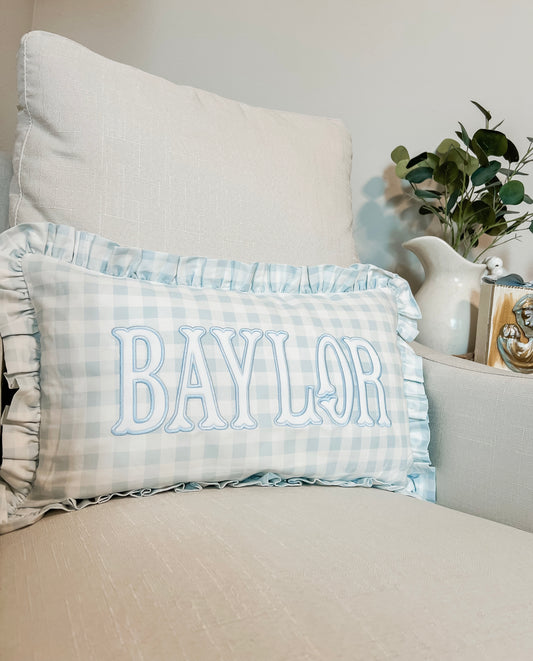 Ruffle Gingham Applique Pillows