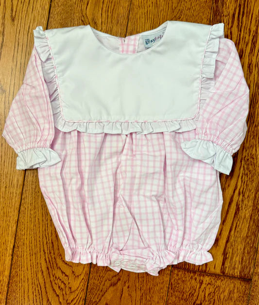 Long Sleeve Gingham Bubble