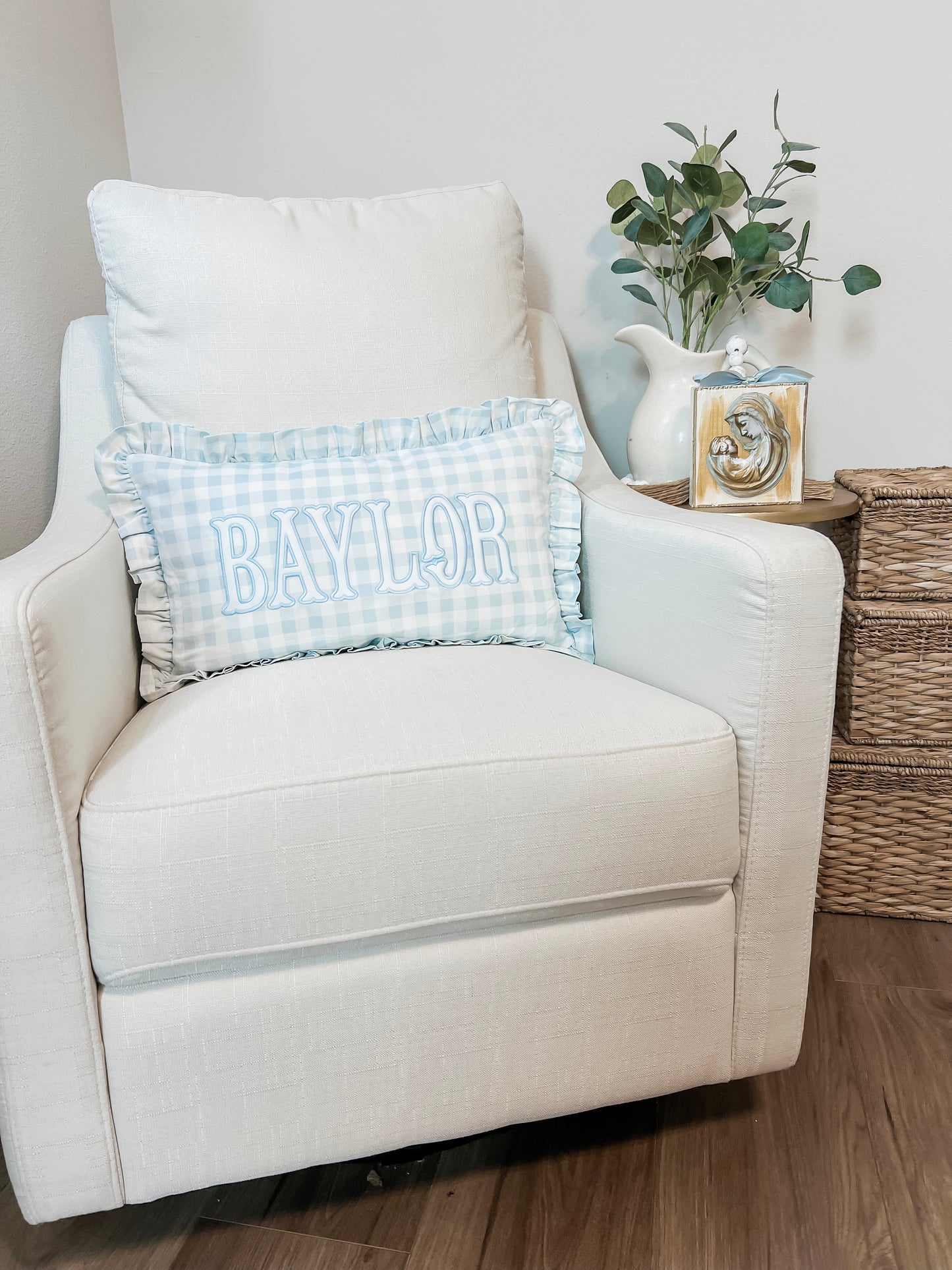 Ruffle Gingham Applique Pillows