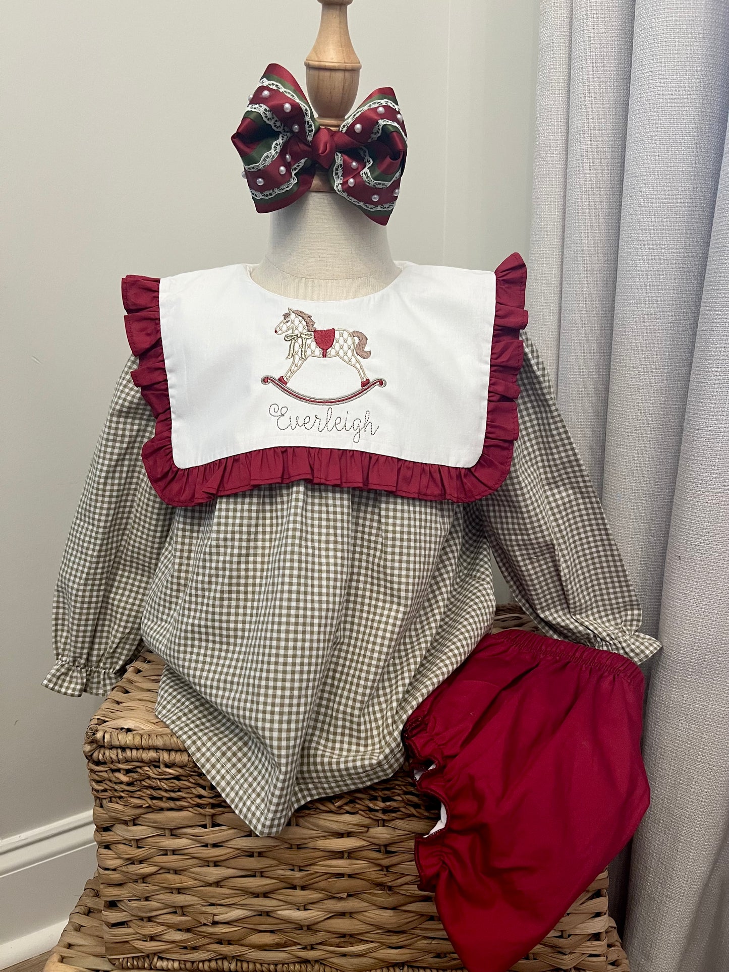 Girls Christmas Bloomer Set