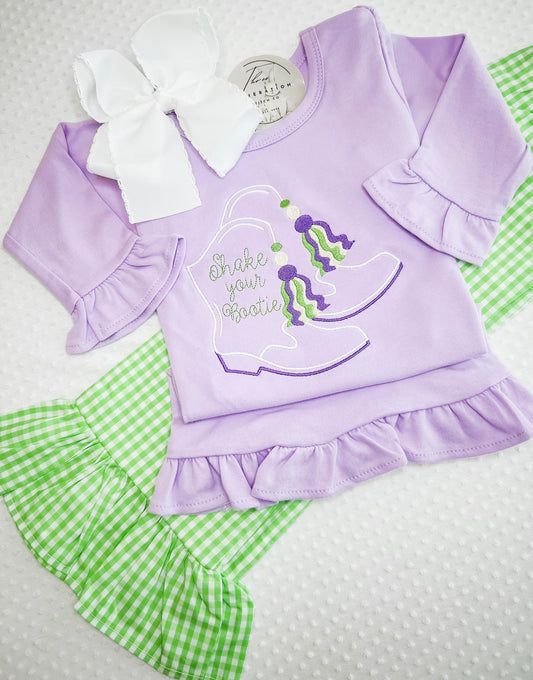 Girls Ruffle Mardi Gras SET 3T