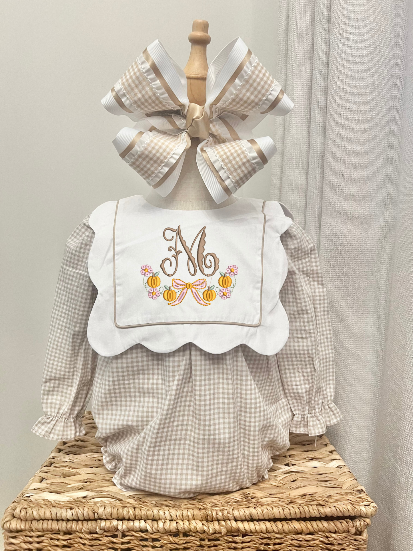 Girl Fall Gingham Bubble