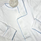 BLUE Picot Trim Magnetic Closure Footie