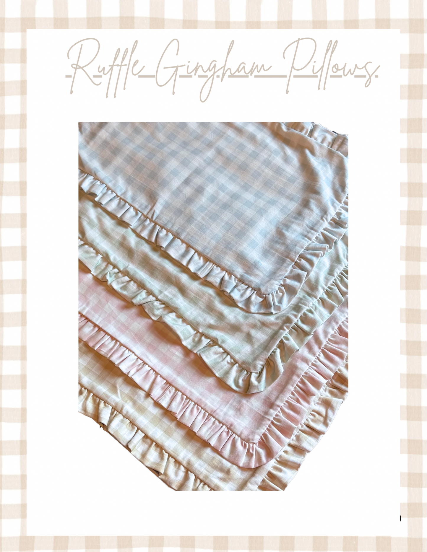 Ruffle Gingham Applique Pillows