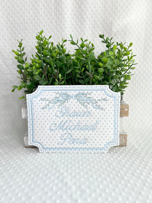 Baby Bassinet Name Card