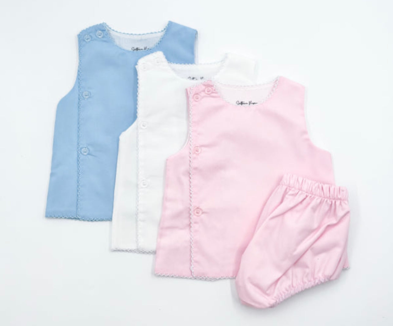 Picot Trim Diaper Set