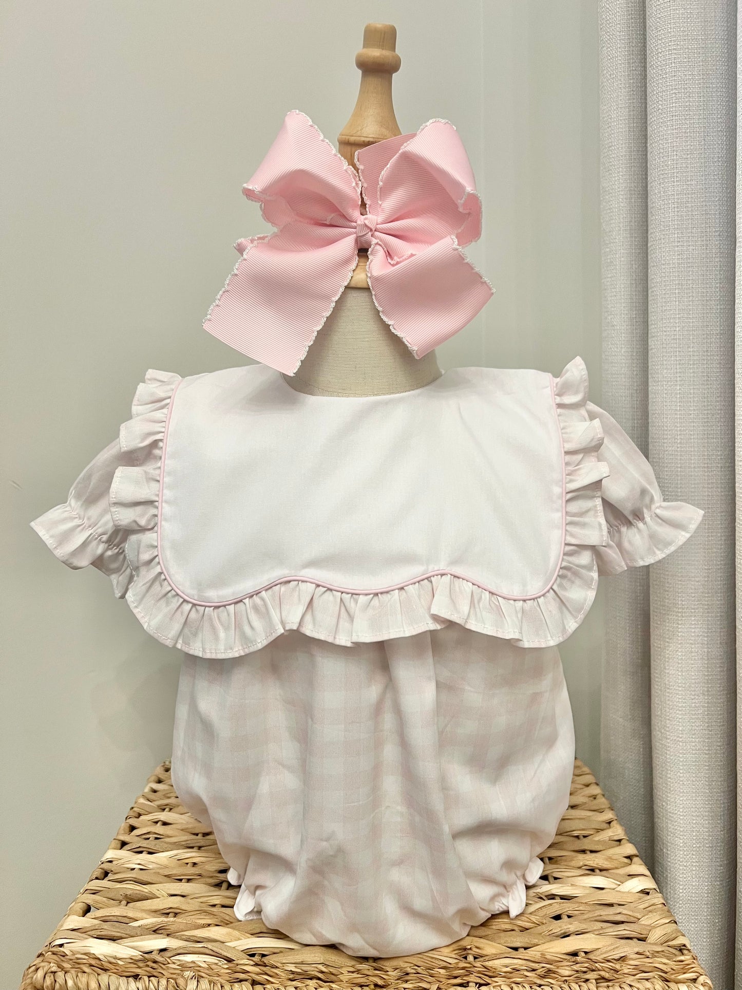BLANK Pink Gingham Ruffle Bubble