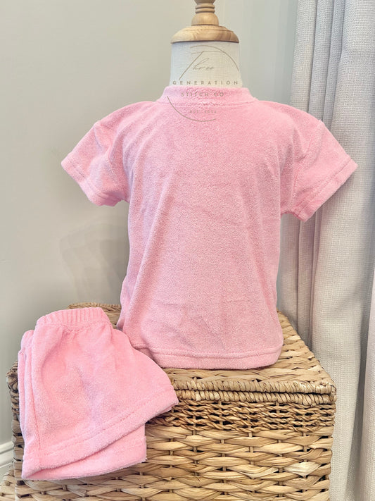 Terry Cloth Short Set (PINK)