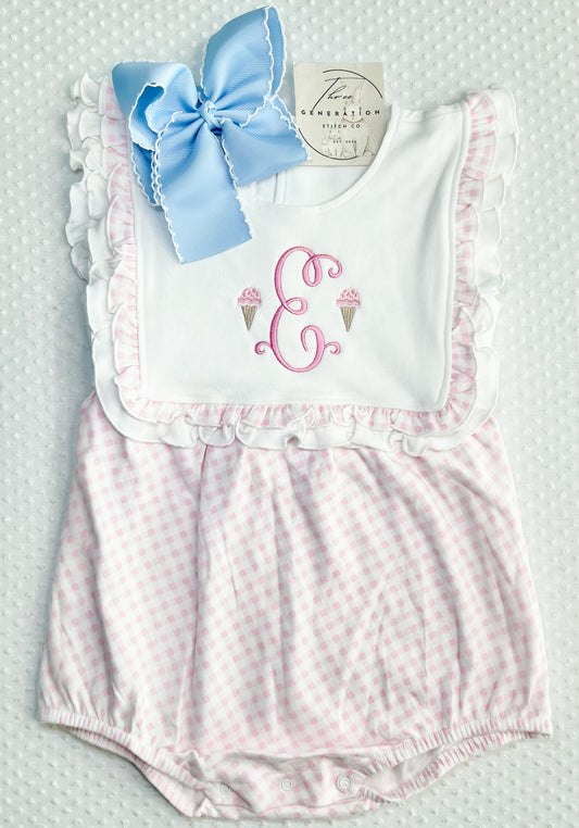 Girls Gingham Summer Ruffle Bubble