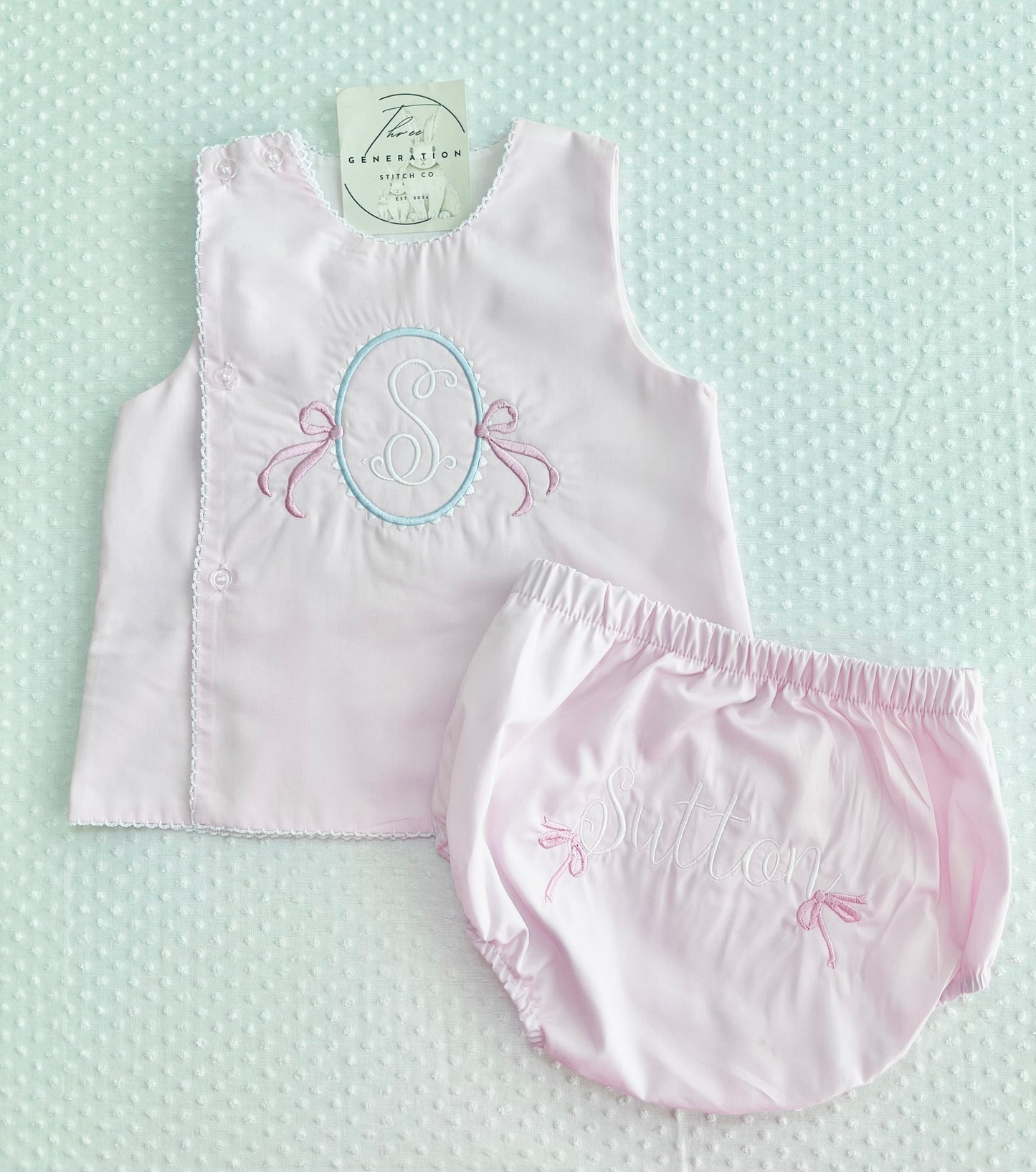 Picot Trim Diaper Set