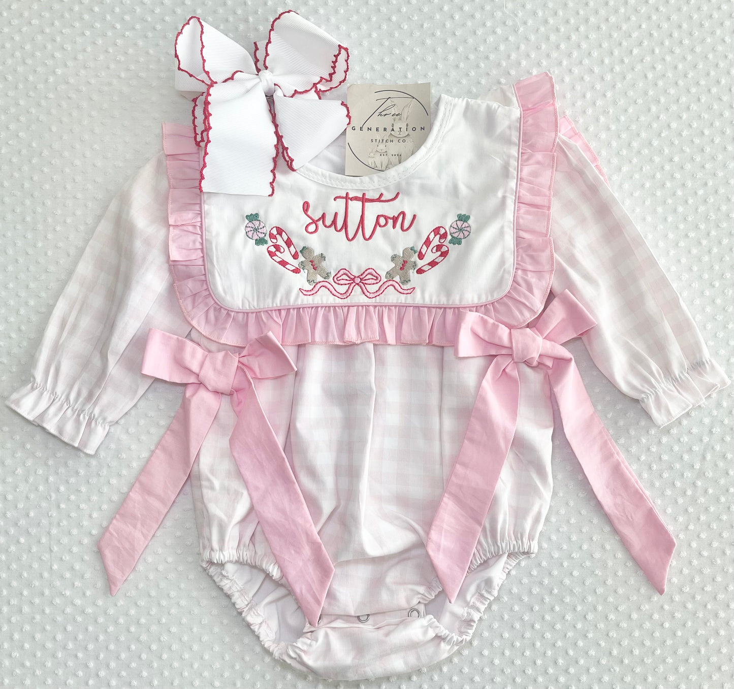 Girls Gingham Christmas Bubble
