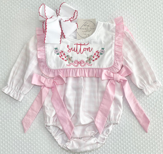 Girls Gingham Christmas Bubble