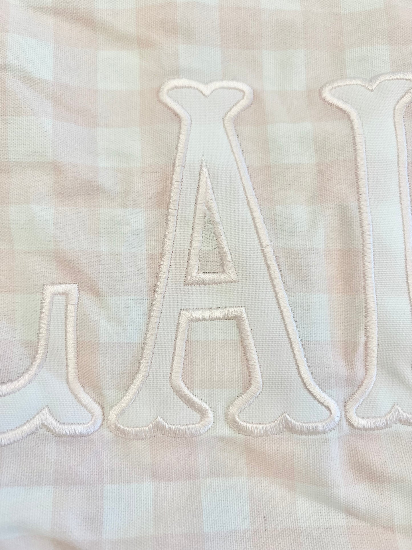 Pink Gingham Ruffle Pillow (BLAIR)