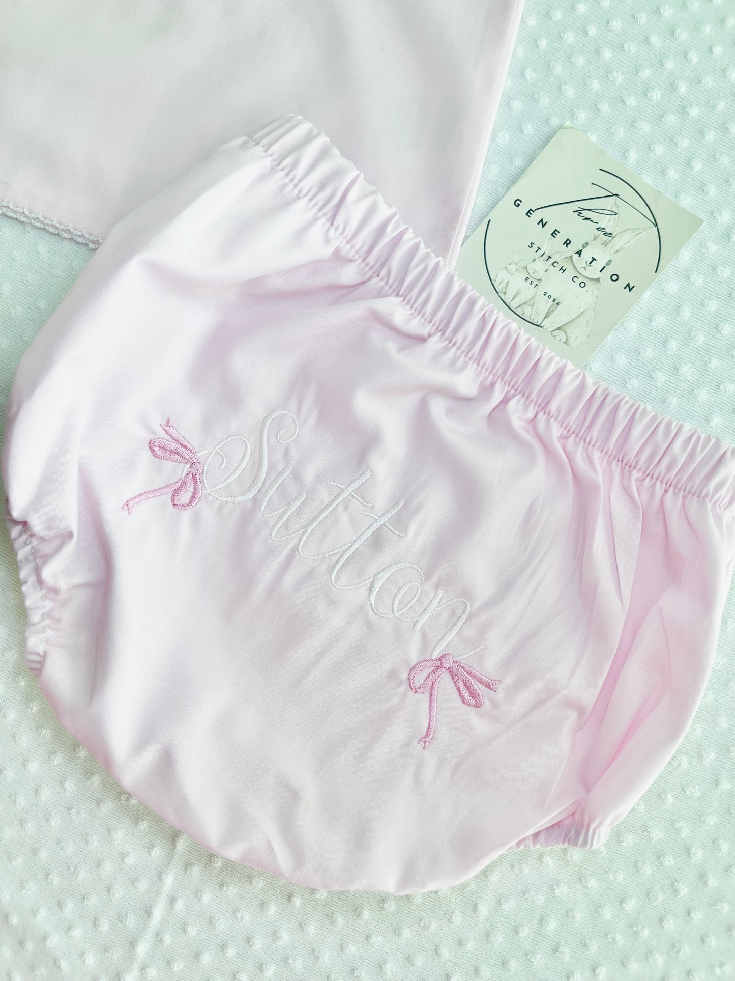 Picot Trim Diaper Set