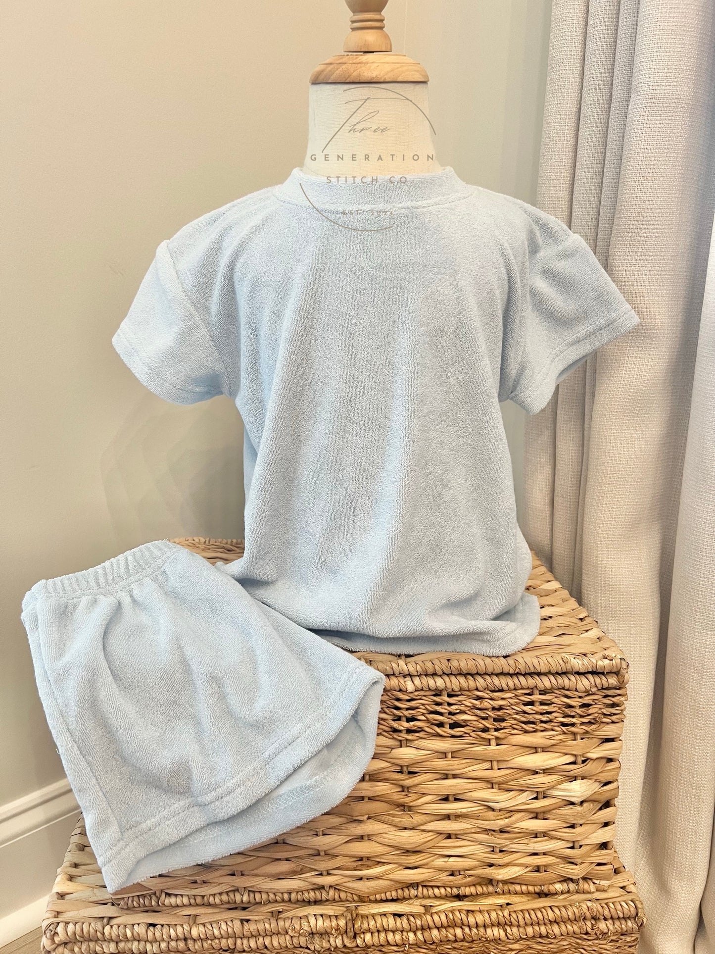 Terry Cloth Short Set (BLUE)