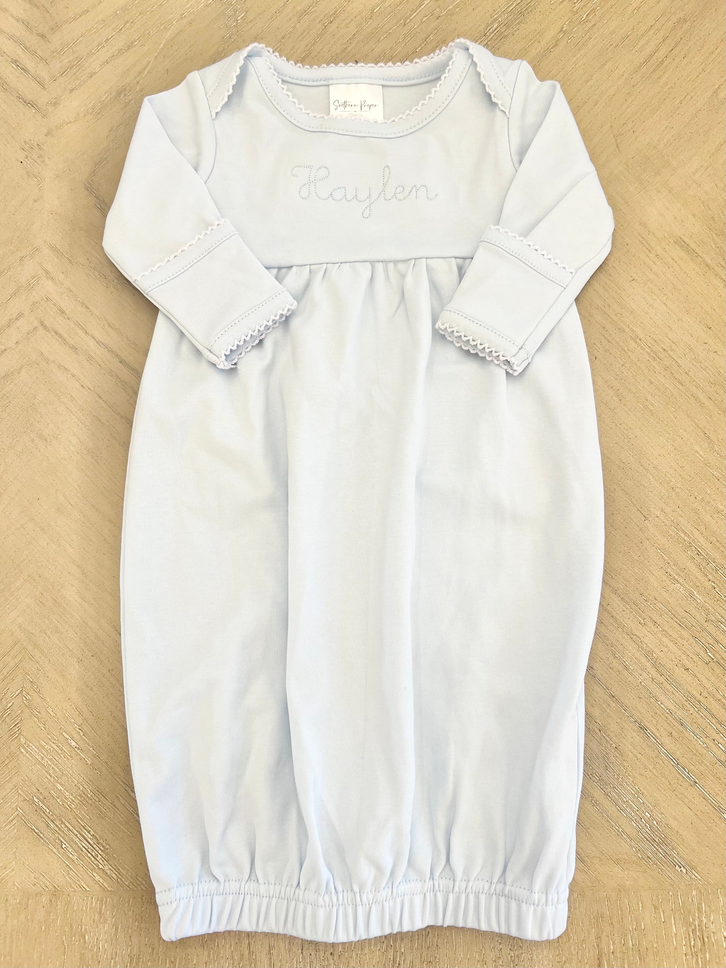 Blue Picot Trim Gown NB (Haylen)