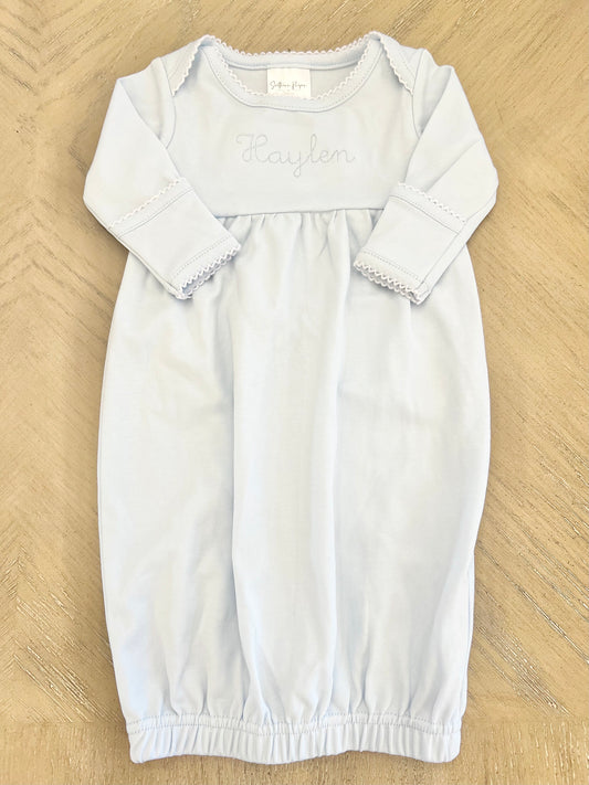 Blue Picot Trim Gown NB (Haylen)