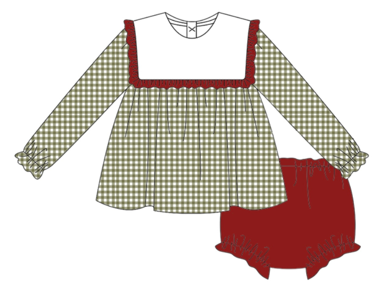 Girls Christmas Bloomer Set BLANK