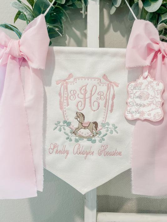 Baby Girl Rocking Horse Banner