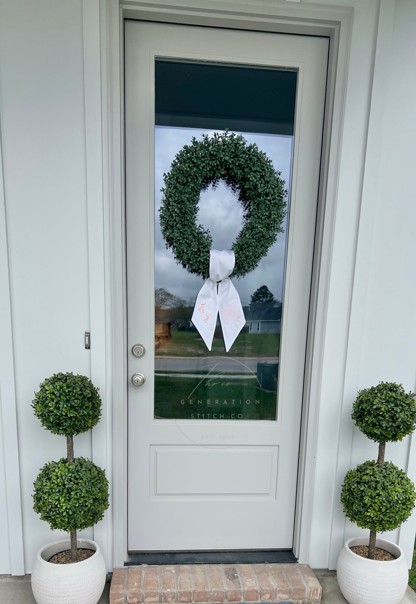 Baby Announcement Wreath Sash