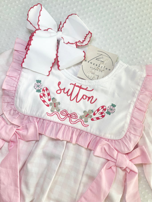 Girls Gingham Christmas Bubble