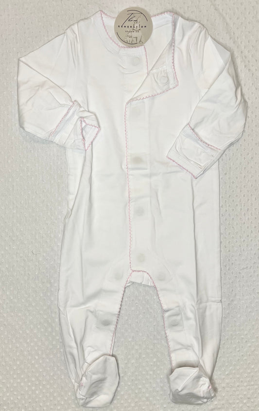 PINK Picot Trim Magnetic Closure Footie