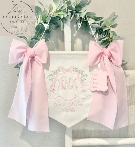 Baby Girl Swan Banner