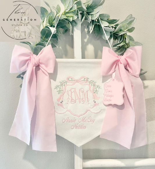 Baby Girl Swan Banner