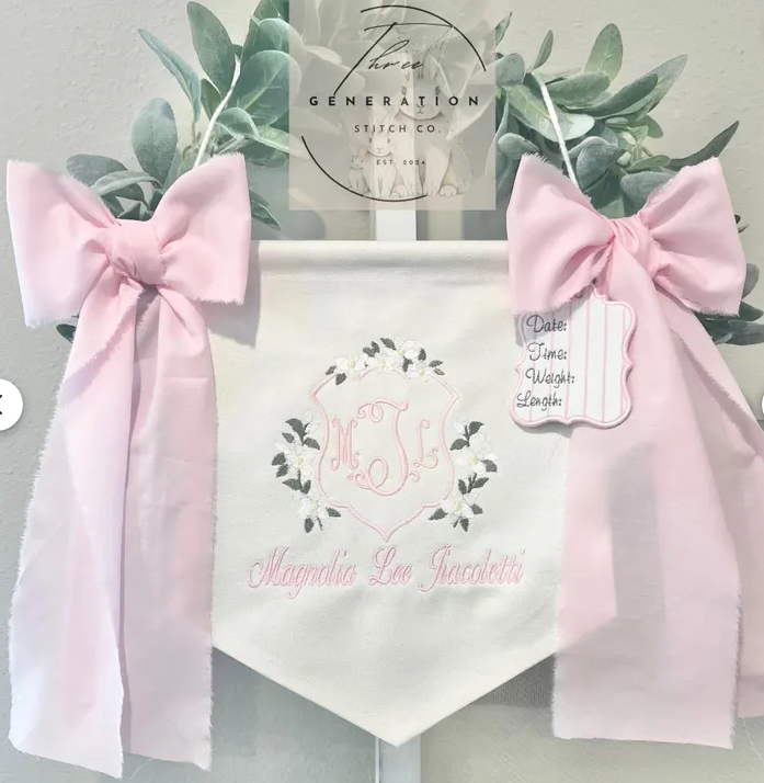 Baby Girl Magnolia Banner